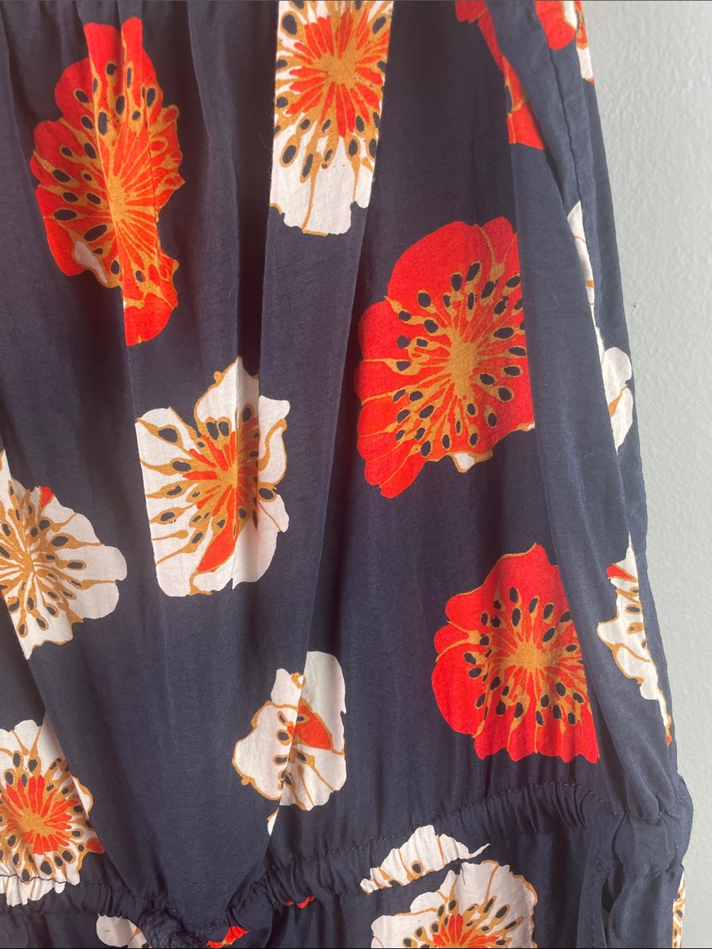 Loft Navy Floral Jumpsuit with Adjustable Straps Size M - Picture 3 of 9